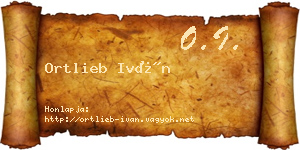 Ortlieb Iván névjegykártya
